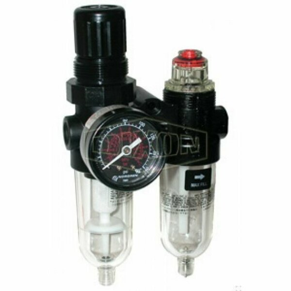 Dixon Norgren by 1 Series Miniature Combination Unit with Automatic Drain and Micro-Fog Lubricator, 1/8 in PTH-100AG